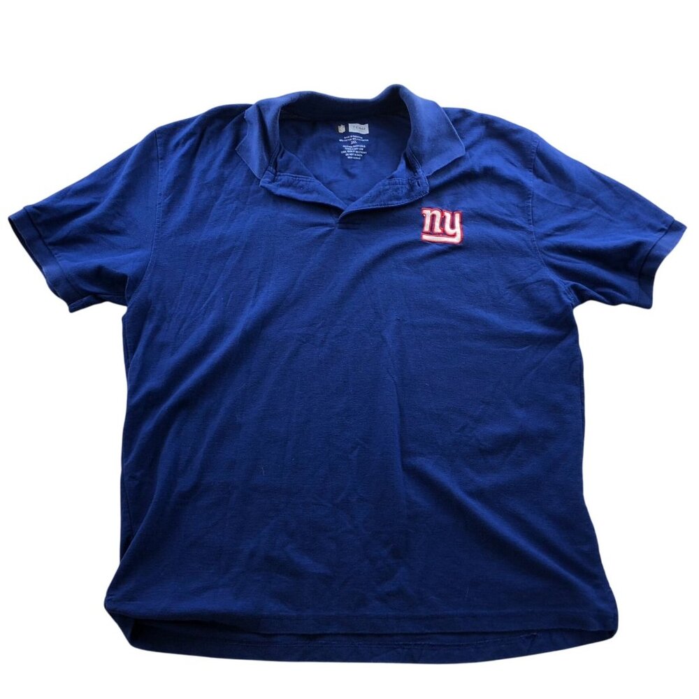 NFL Team Apparel Mens Polo Shirt Size 2XL New York Giants Top Blue Short Sleeve